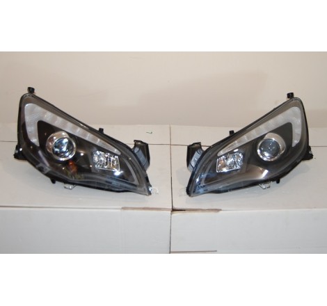 Set Of Headlamps Day Light Opel Astra J DRL Black