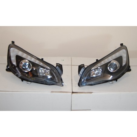 Set Of Headlamps Day Light Opel Astra J DRL Black