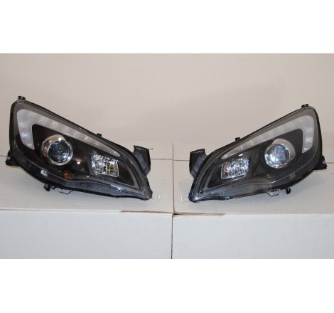Set Of Headlamps Day Light Opel Astra J DRL Black
