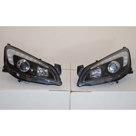 Set Of Headlamps Day Light Opel Astra J DRL Black
