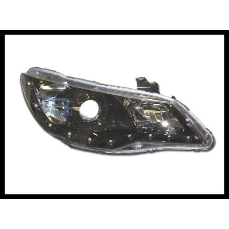 Set Of Headlamps Day Light Honda Civic 2005, 4 Doors, Black