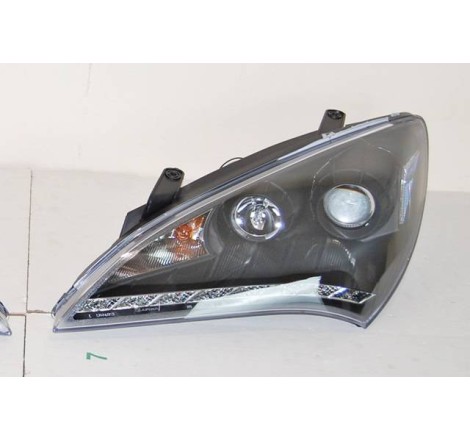 Set Of Headlamps Day Light Hyundai Genesis 2-Door 08-11 Black