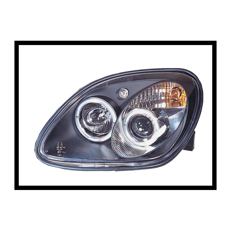 Set Of Headlamps Angel Eyes Mercedes SLK 1996, Black