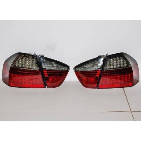 Set Of Rear Tail Lights BMW E90 2005 4-Door Led Red/Smoked
