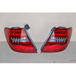 Set Of Rear Tail Lights Mercedes W204 2011-2014 Led Red Clear