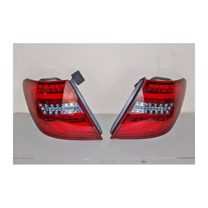 Set Of Rear Tail Lights Mercedes W204 2011-2014 Led Red Clear