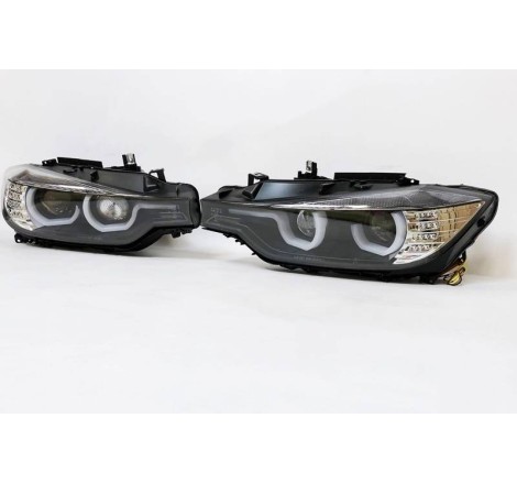 Set Of Headlamps Day Light BMW F30 / F31 12-15 Xenon DRL Black