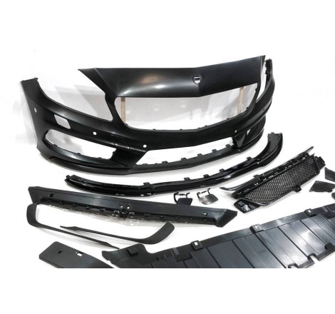 Front Bumper Mercedes W176 2012-2015 A45 Look AMG Sensors Front grill