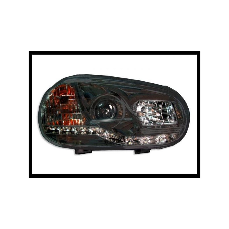 Set Of Headlamps Day Light Volkswagen Golf 4 Black