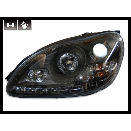 Set Of Headlamps Day Light Mercedes W220 1998-2005 Black