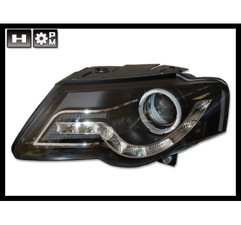 Set Of Headlamps Day Light Volkswagen Passat 2005 Black