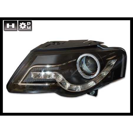 Set Of Headlamps Day Light Volkswagen Passat 2005 Black