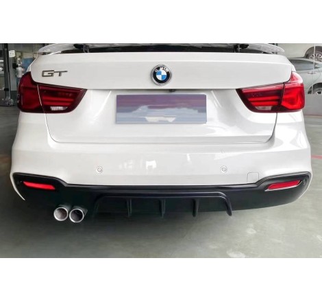 Diffuseur Arrière BMW F34 GT 2 sorties simples Noir brillant