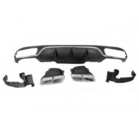 Rear Diffuser Mercedes W213 4 doors look AMG E63 ABS