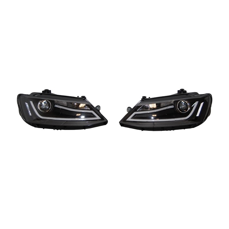 Set Of Headlamps Day Light Volkswagen Jetta 11 Black