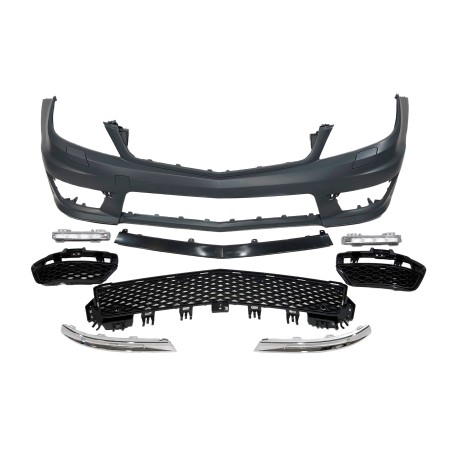 Front Bumper Mercedes W204 Coupe / 4 Doors 2007-2013  look AMG C63 Park Sensor