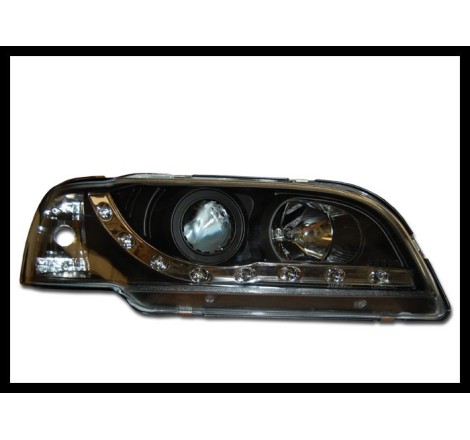 Set Of Headlamps Day Light Volvo S40 95-98 Black