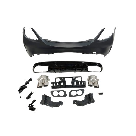 Rear Bumper Mercedes W205 2014-2018 4D Look C43 Tailpipes