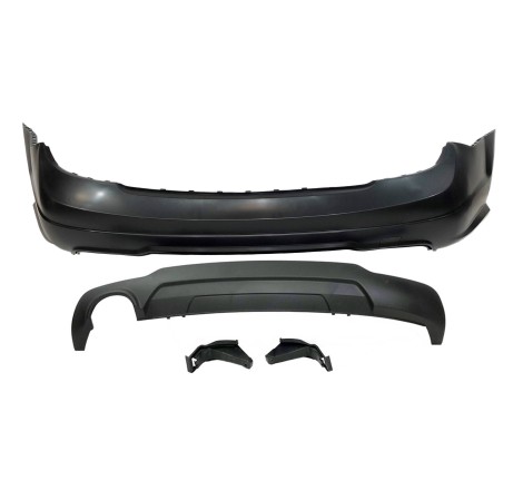 Rear Bumper Mercedes W204 07-13 2-4D 1 Exhaust Look AMG ABS