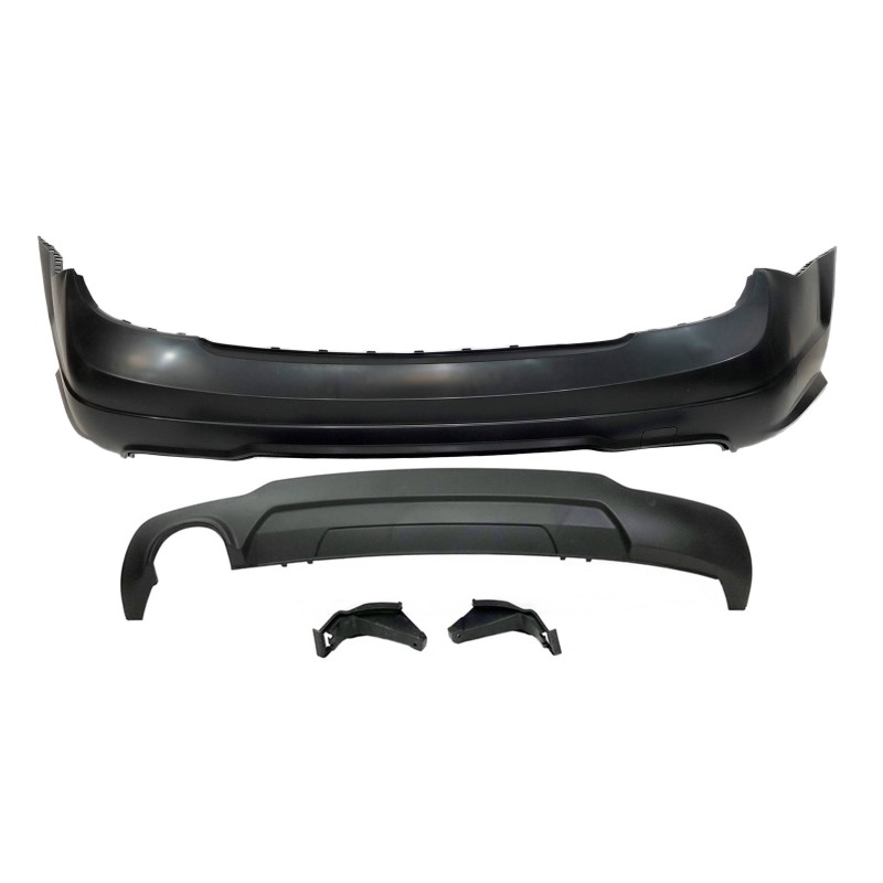 REAR BUMPER MERCEDES W204 07-13 2-4D 1 Exhaust LOOK AMG ABS