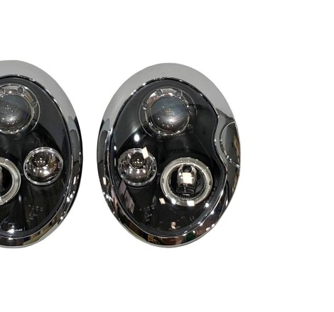 Set Of Headlamps Angel Eyes Mini R50 / R52 / R53 2001-2005 Black
