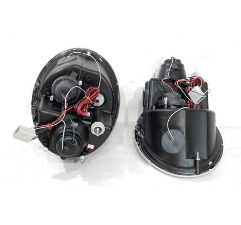 Set Of Headlamps Angel Eyes Mini R50 / R52 / R53 2001-2005 Black