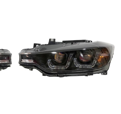 SET OF HEADLAMPS ANGEL EYES BMW F30 / F31 BLACK