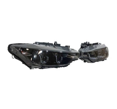 SET OF HEADLAMPS ANGEL EYES BMW F30 / F31 BLACK