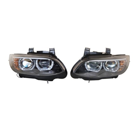 Set Of Headlamps Angel Eyes BMW E92 / E93 07-10 Xenon Black