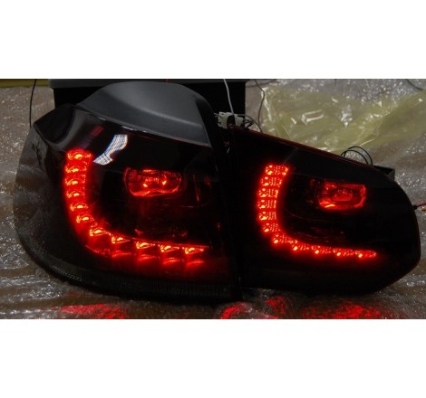Set Of Rear Tail Lights Volkswagen Golf 6 R32 Led Red/Smoked