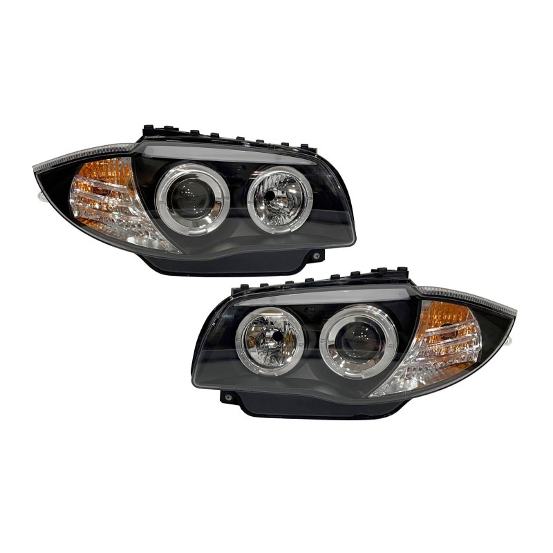Set Of Headlamps Angel Eyes BMW E87/E81/E88/E82 04-11 Black