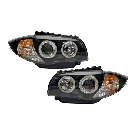 Set Of Headlamps Angel Eyes BMW E87/E81/E88/E82 04-11 Black