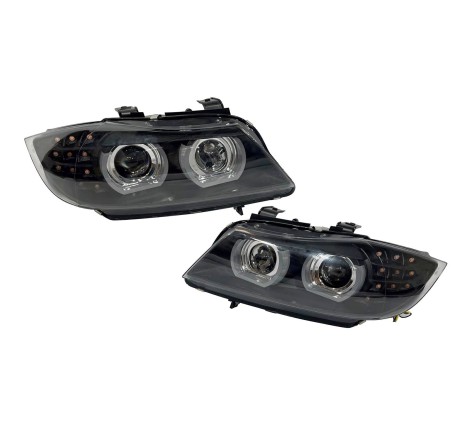 Set Of Headlamps Day Light BMW E90 '09-11 Xenon DRL Black