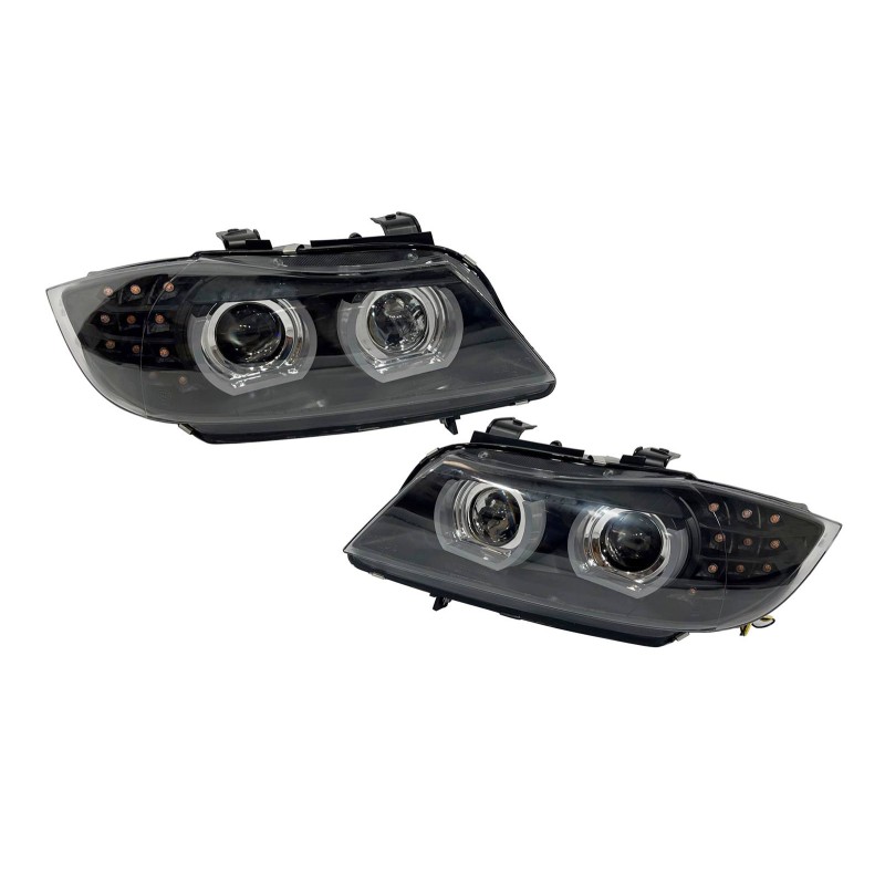 Set Of Headlamps Day Light BMW E90 '09-11 Xenon DRL Black