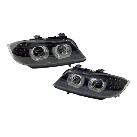 Set Of Headlamps Day Light BMW E90 '09-11 Xenon DRL Black