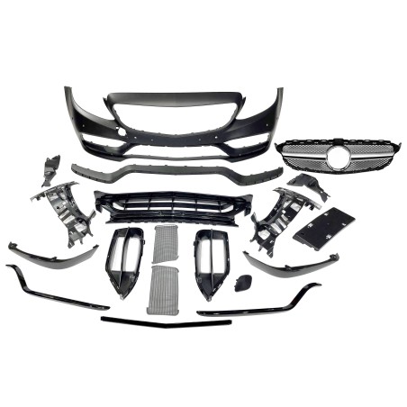 Front Bumper Mercedes W205 2014-2018 Coupe / 4D / SW look AMG C63