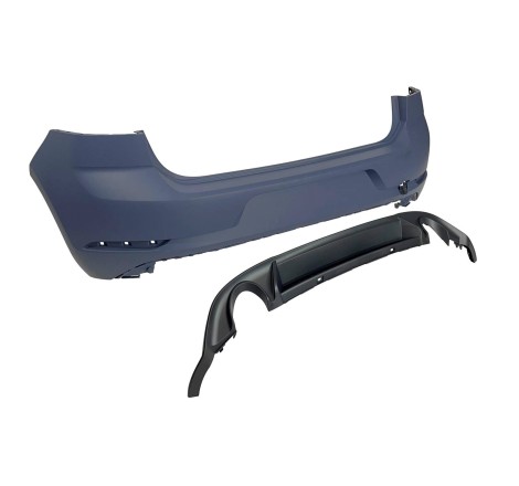 Rear Bumper Volkswagen Golf 7 Look 7.5 GTI 2 Exhausts ABS