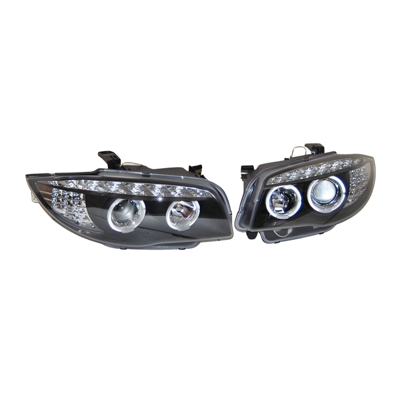 Set Of Headlamps Day Light BMW E87 2007-2011 Black & Blinker Led