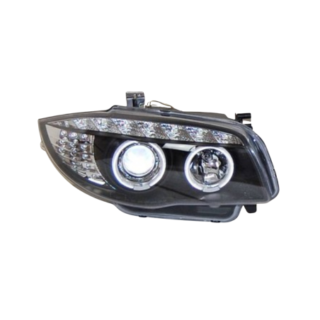 Set Of Headlamps Day Light BMW E87 2007-2011 Black & Blinker Led