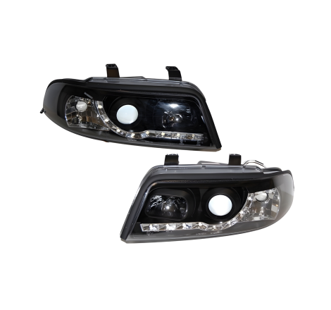 Set Of Headlamps Day Light Audi A4 1999-2001, Black