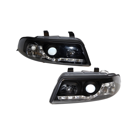 Set Of Headlamps Day Light Audi A4 1999-2001, Black