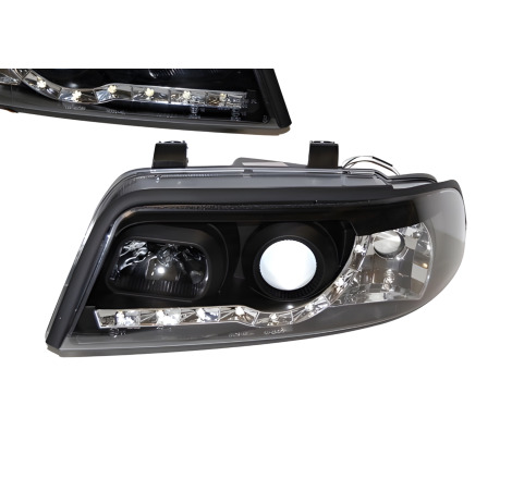 Set Of Headlamps Day Light Audi A4 1999-2001, Black