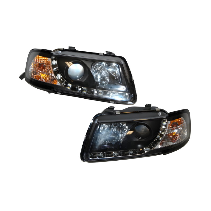Set Of Headlamps Day Light Audi A3 96-02, Model II, Black
