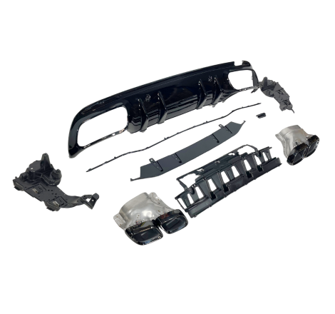 Rear Diffuser Mercedes W205 2019 4D / SW Look C63 Black