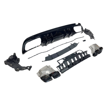 Rear Diffuser Mercedes W205 2019 4D / SW Look C63 Black