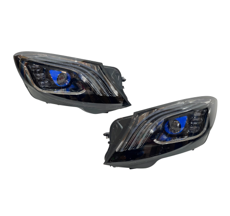 Set Of Headlamps Mercedes W222 Look Facelift Black