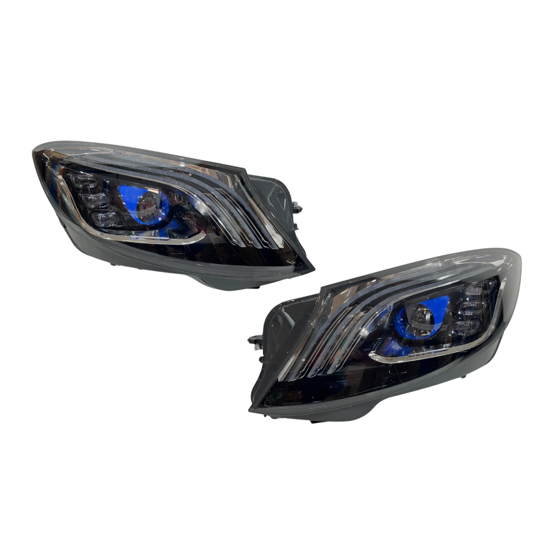 Set Of Headlamps Mercedes W222 Look Facelift Black