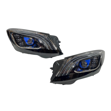 Set Of Headlamps Mercedes W222 Look Facelift Black