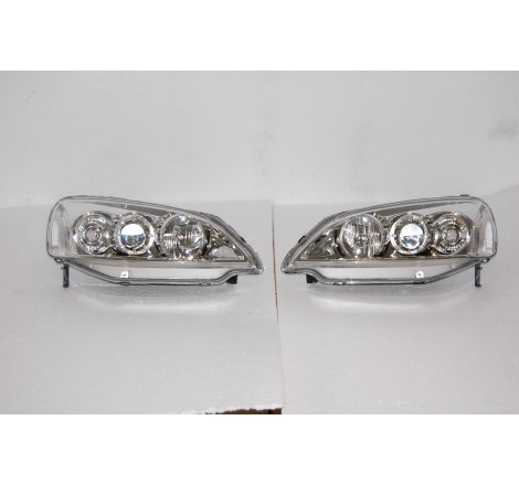 Set Of Headlamps Angel Eyes Honda Civic Coupe 2001 Chromed