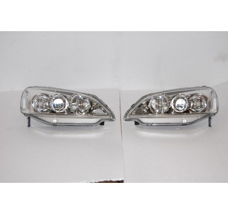 Set Of Headlamps Angel Eyes Honda Civic Coupe 2001 Chromed